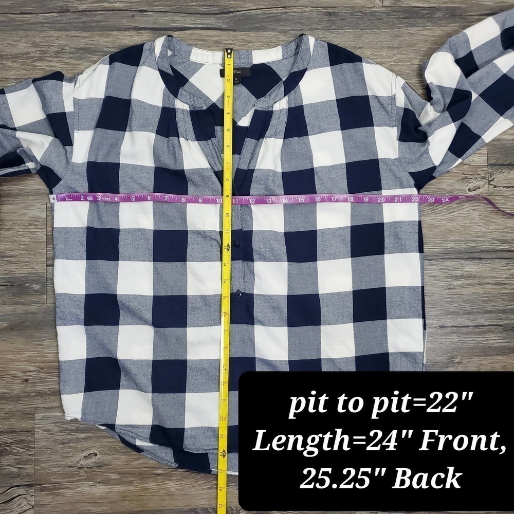J. Crew Buffalo Checkered Puff Long Sleeves Casual Flannel Top - Picture 9 of 9